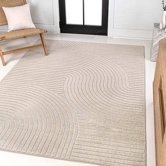 SCN100A-8 Skagen High-Low Minimalist Curve Geometric Indoor/Outdoor Area Rug