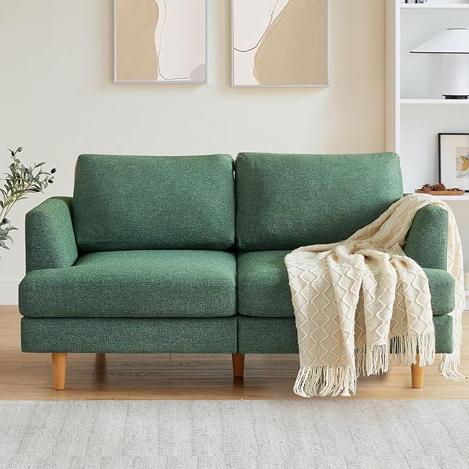 Sofa with Deep Seats, 65" Mid Century Modern Sofa