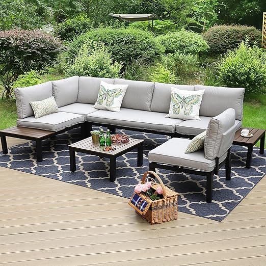 Outdoor Sectional Rattan Cushion Sofa Couch Conversation Set