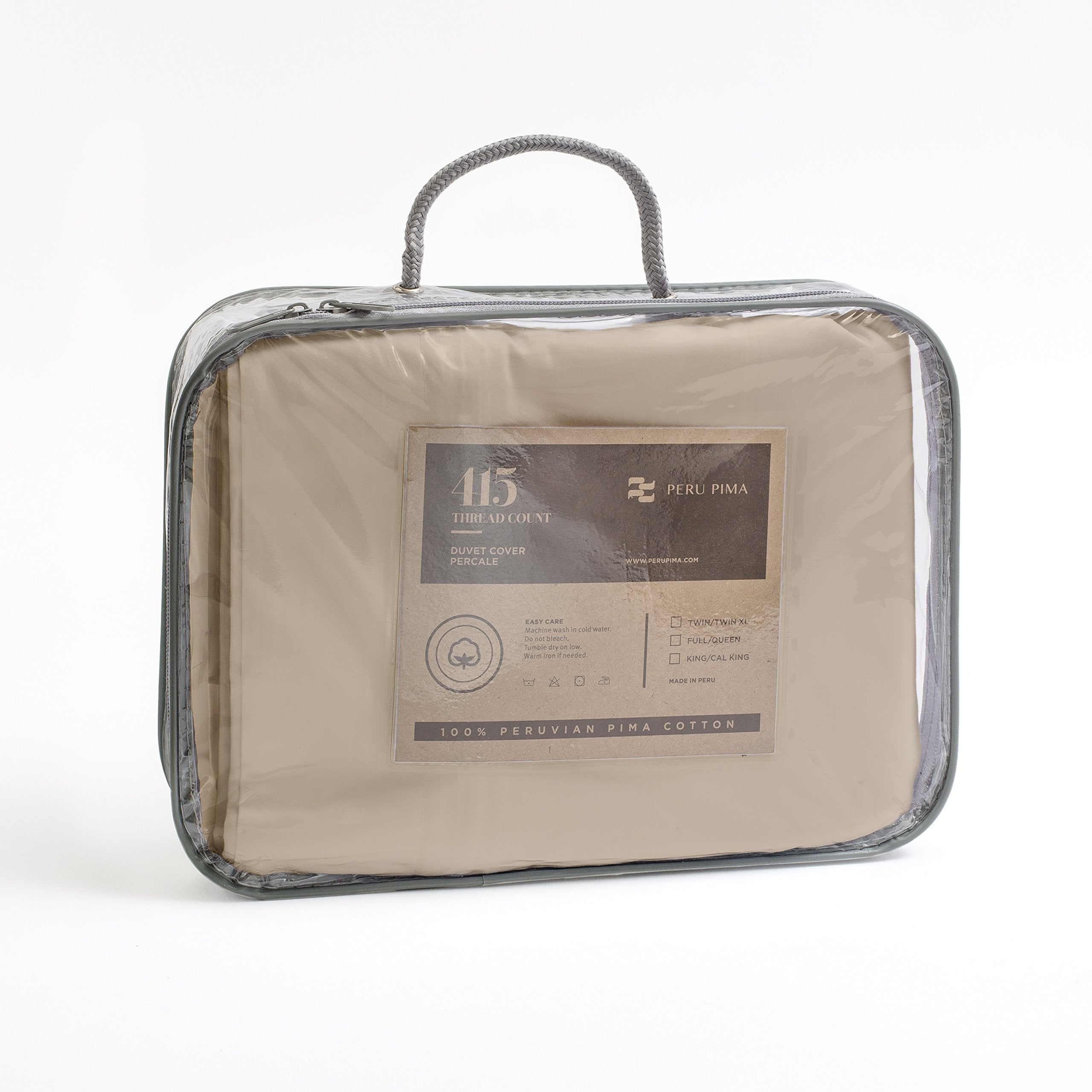 Duvet Cover Set with 2 Pieces, 415 Thread Count, Percale