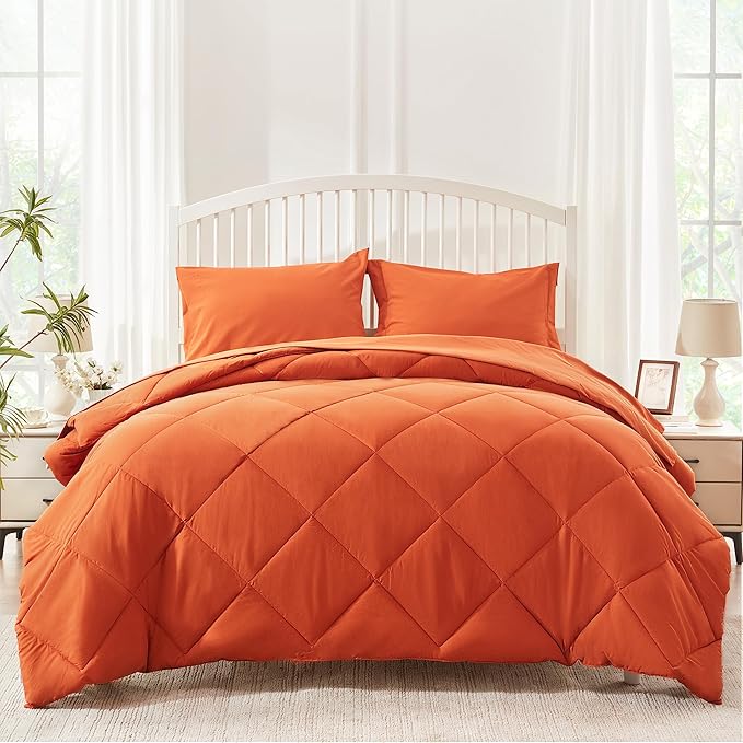 Queen Bed in a Bag 7-Pieces Comforter Sets with Comforter and Sheets All Season