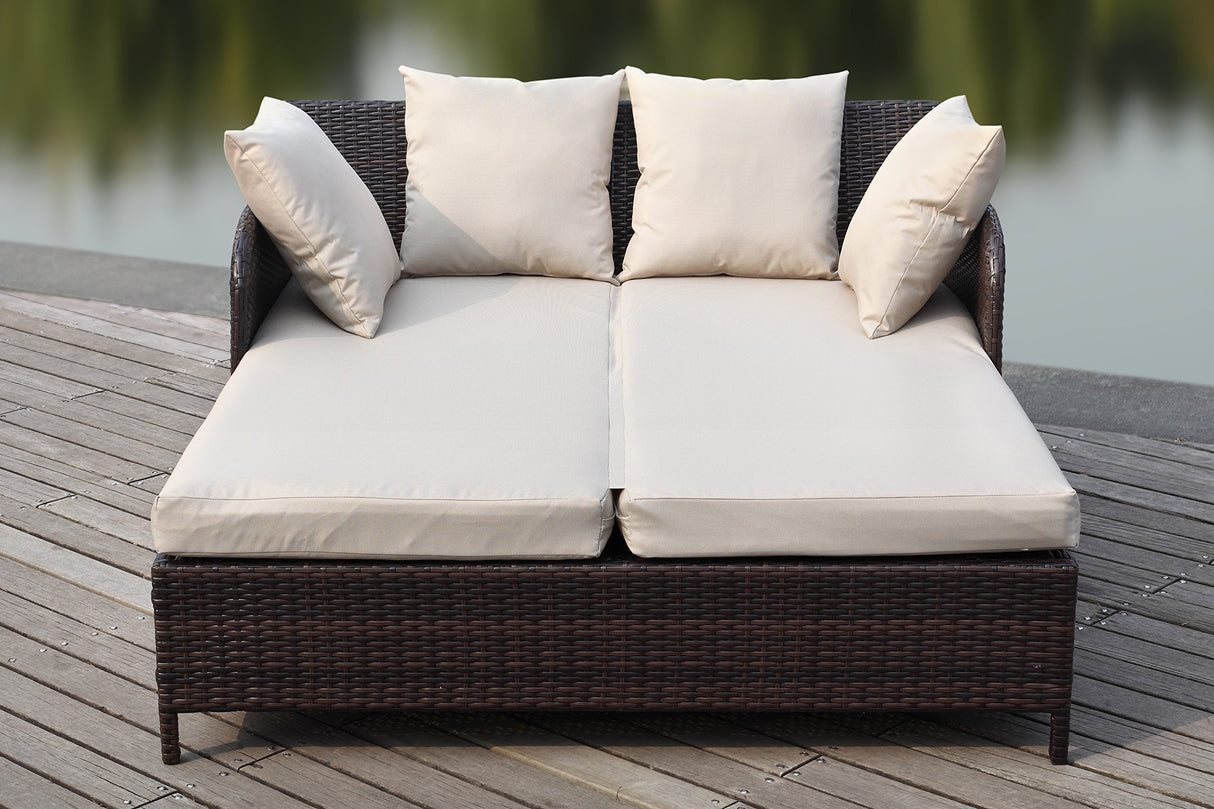 Outdoor Collection August Titanium & Sand Daybed