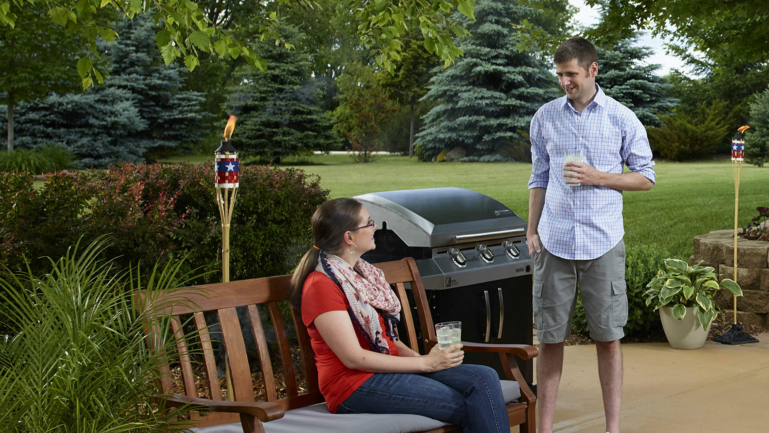 Brand Cast Iron Torch Stand, Black, 9.1L x 9.1W x 4.8H -Inches, 1312322