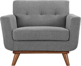 Engage Mid-Century Modern Upholstered Fabric Loveseat in Azure