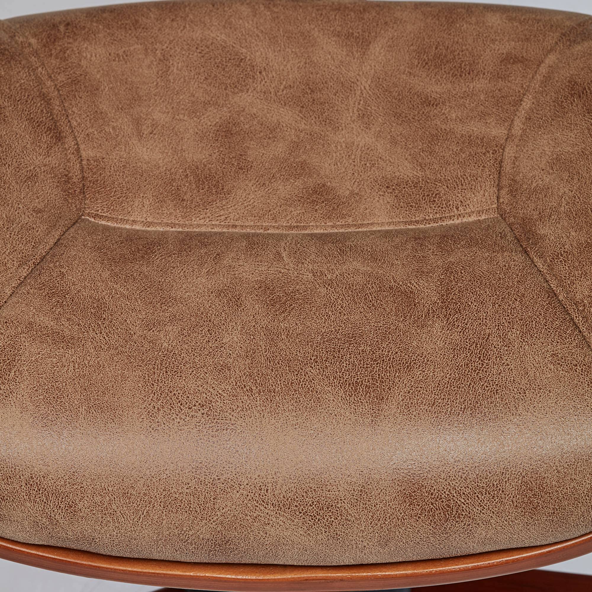 Julian Walnut Veneer and Steel Adjustable Swivel Office Chair