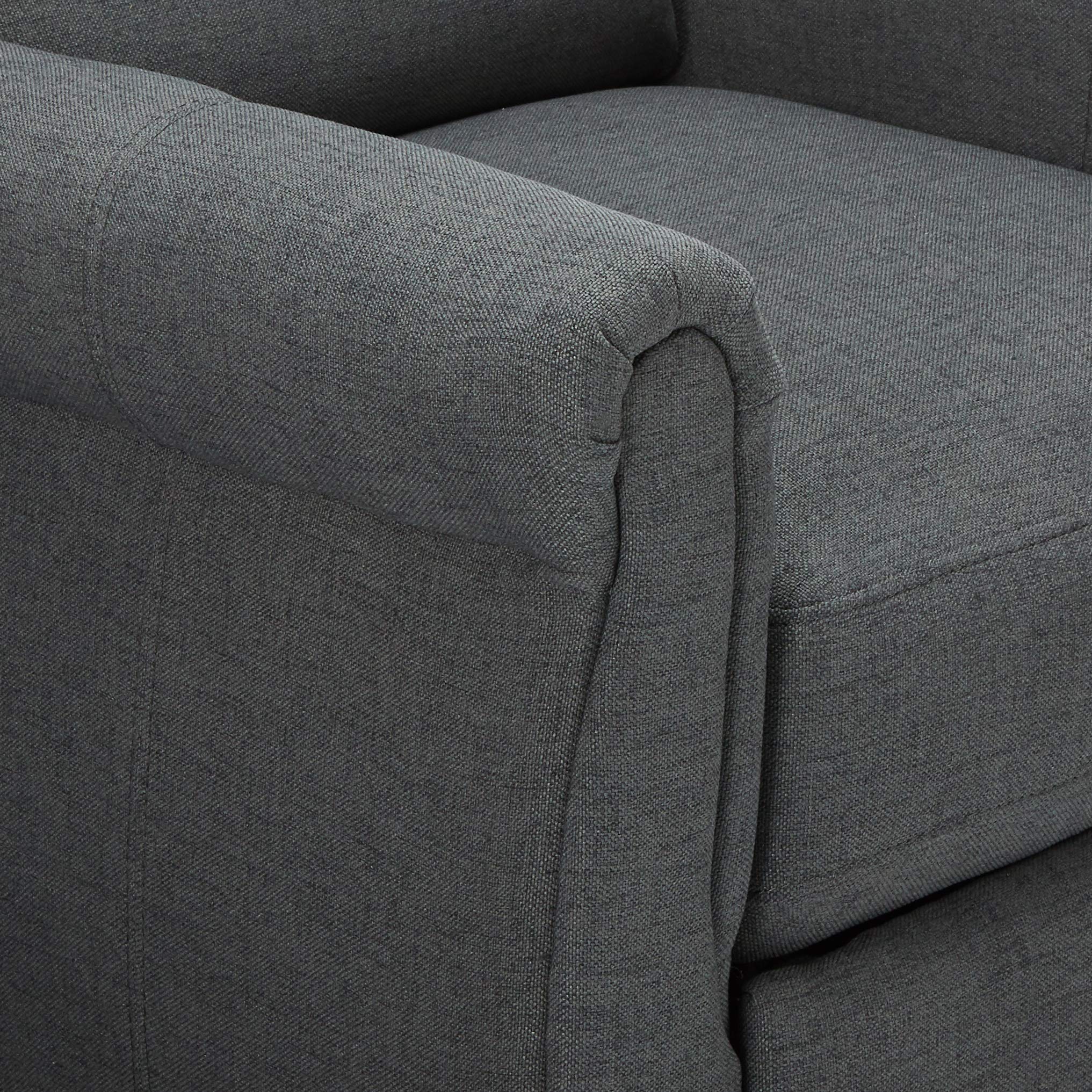 ModHaven Charcoal Fabric Recliner Chair – Handcrafted with Birch Legs