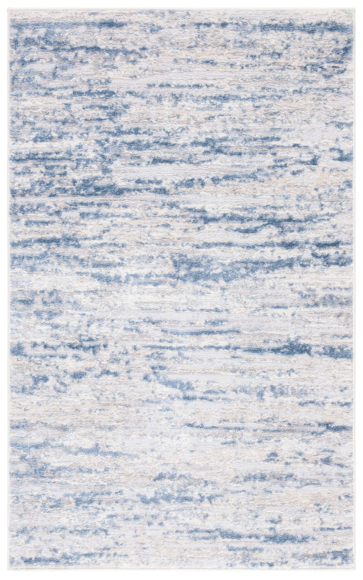 Amelia Collection Accent Rug - 3' x 5', Ivory & Blue, Modern Abstract Design