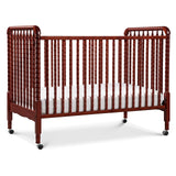 Jenny Lind 3-in-1 Convertible Crib in Rich Cherry, Removable Wheels, Greenguard Gold