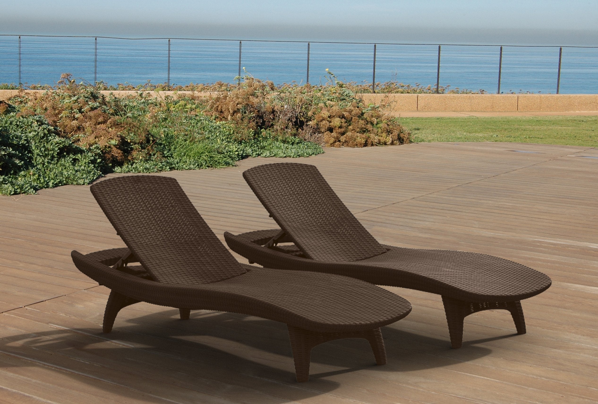 Set of 2 Pacific Sun Lounge Chair Outdoor Chaise Pool Chairs