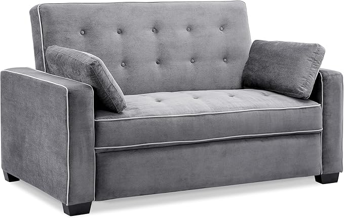 Ainsley Queen Size Convertible Sofa Bed, Light Grey