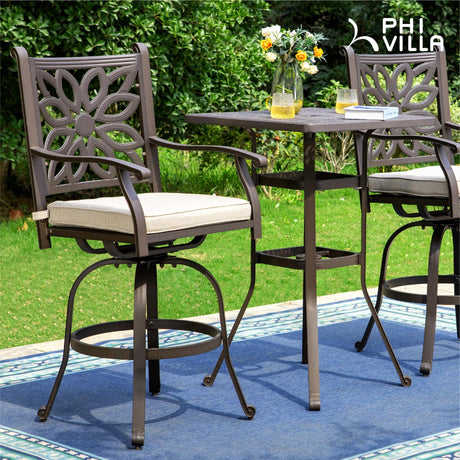 Outdoor Swivel Bar Stools Set of 2