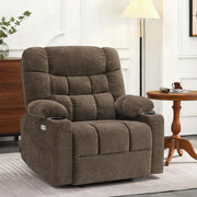 Dual Motor Power Lift Recliner Chair Sofa with Massage and Dual Heating for Elderly