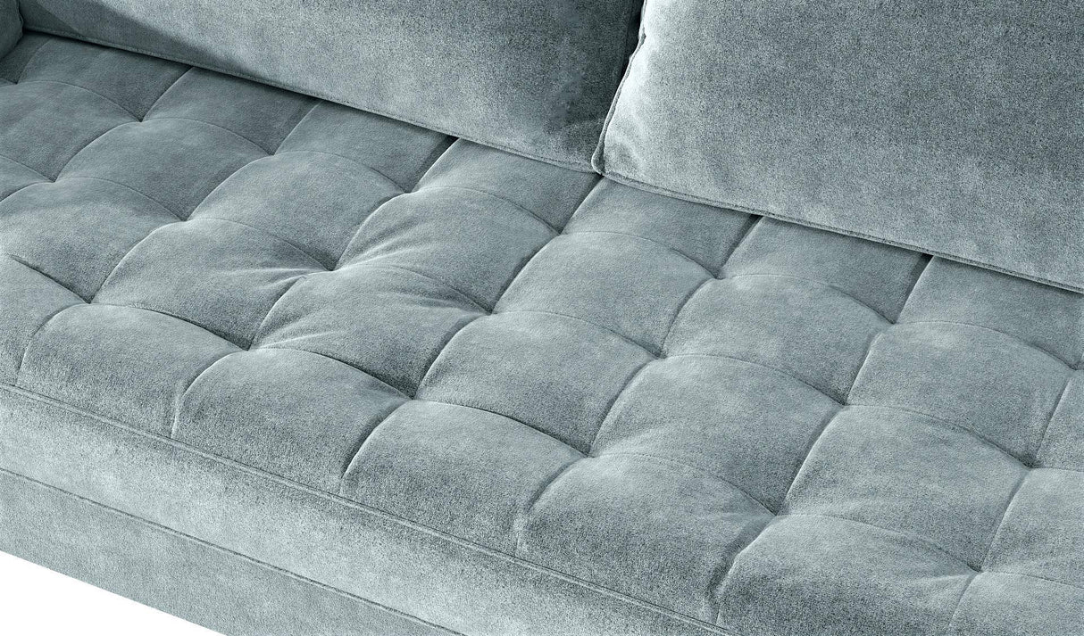 Womble Velvet Upholstered Living Room Diamond Tufted Chesterfield with Gleaming Nailheads,