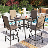 3 PCS Patio Swivel Bar Set Outdoor Furniture Bar Height Bistro Set