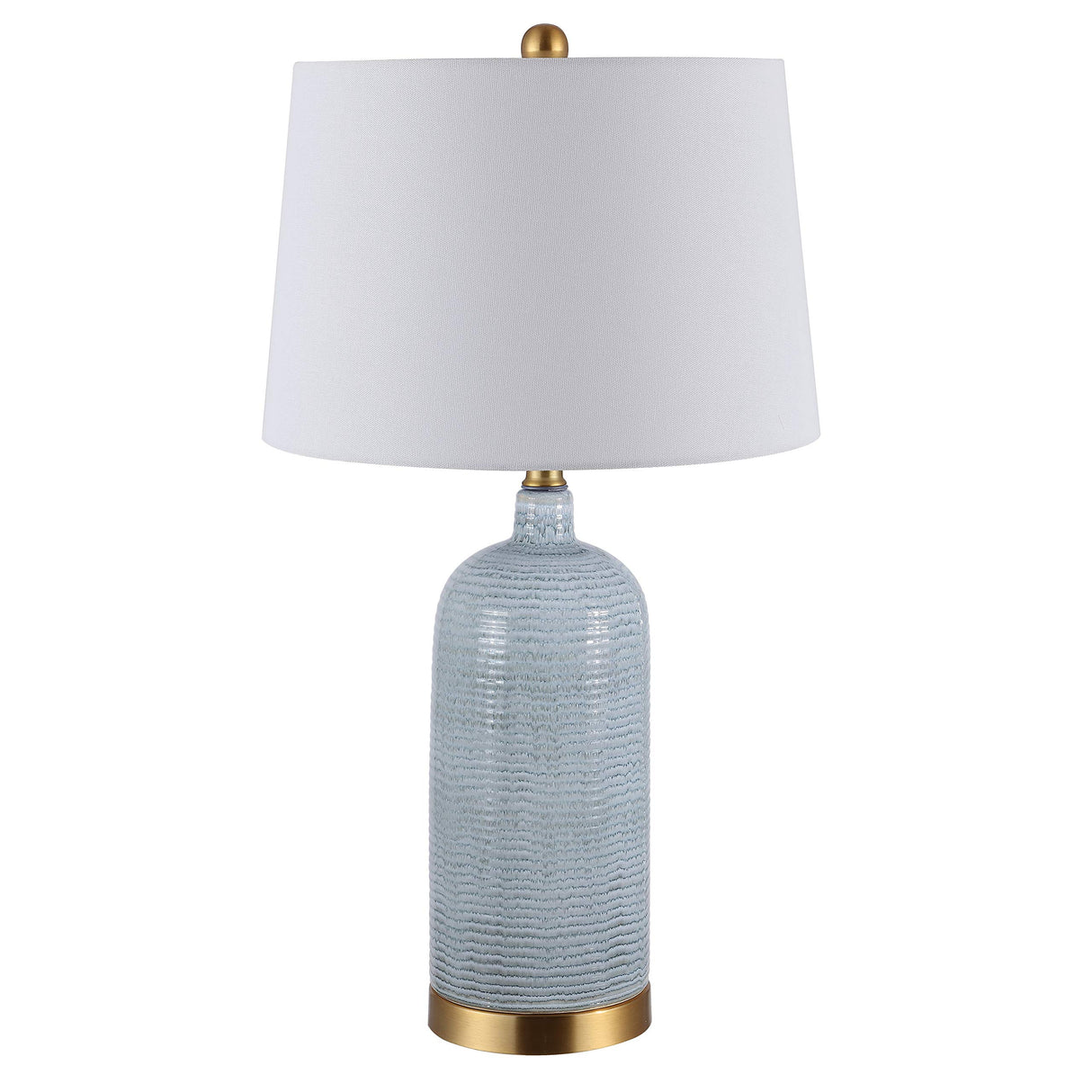 Stark Blue Glass 27-inch Bedroom Living Room Home Office Desk Nightstand Table Lamp