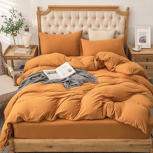 Jersey Knit Duvet Cover Set 100% T-Shirt Cotton Super Soft Comfy 3pc Bedding
