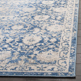 Brentwood Collection Area Rug - 6'7" Square, Navy & Creme
