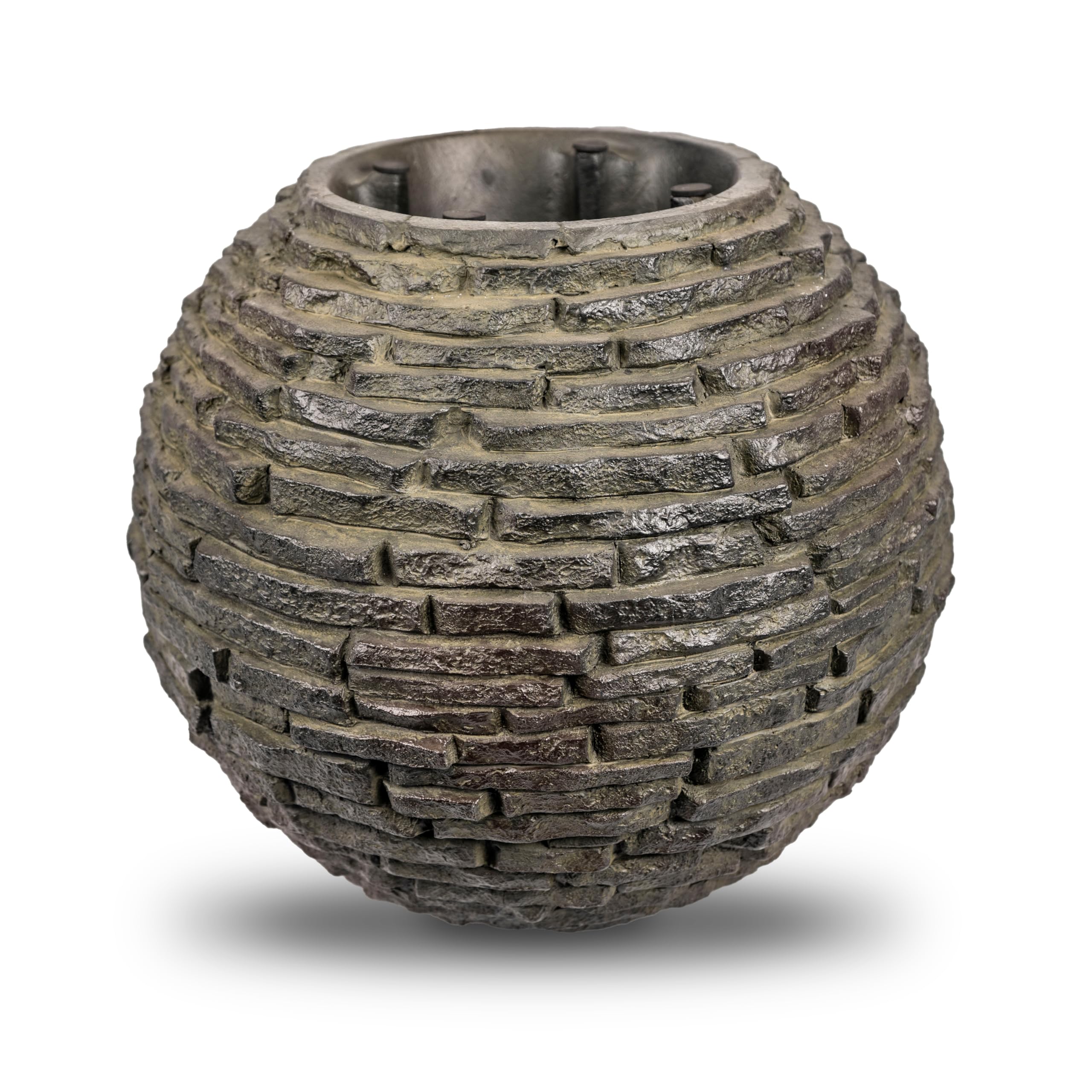 18 inch Dia (46 cm) Stacked Sphere Outdoor Fountain, Slate Gray