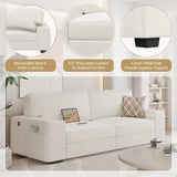 83.5" W Modern Sofa Couch 2 Seater Corduroy Fabric Sofa