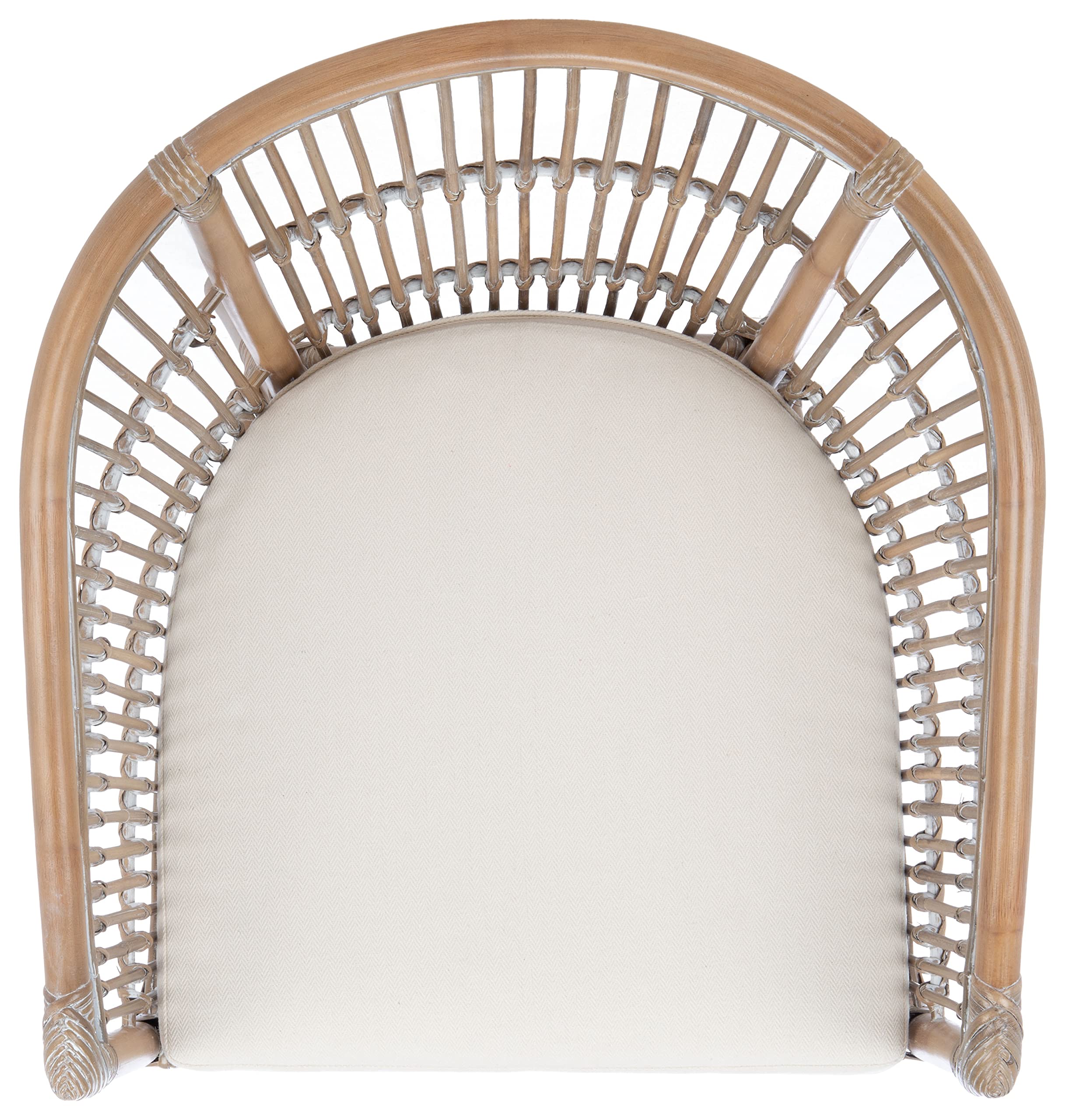 Home Collection Olivia Grey Rattan Cushion Accent Chair, 0, White Washed/White