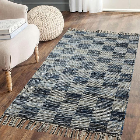 60.5" L Hand Woven Beige Heavy Wool Carpet,Modern Handmade Large Area