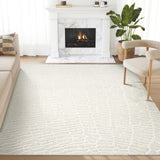 Cream Pebble Pattern Area Rug 8x10 - Durable Easy-Clean Living Room Bedroom Rug