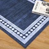 Large Area Rug 6x9 Washable Rugs Solid Area Rug Bordered Rugs Modern Geometric Rug,