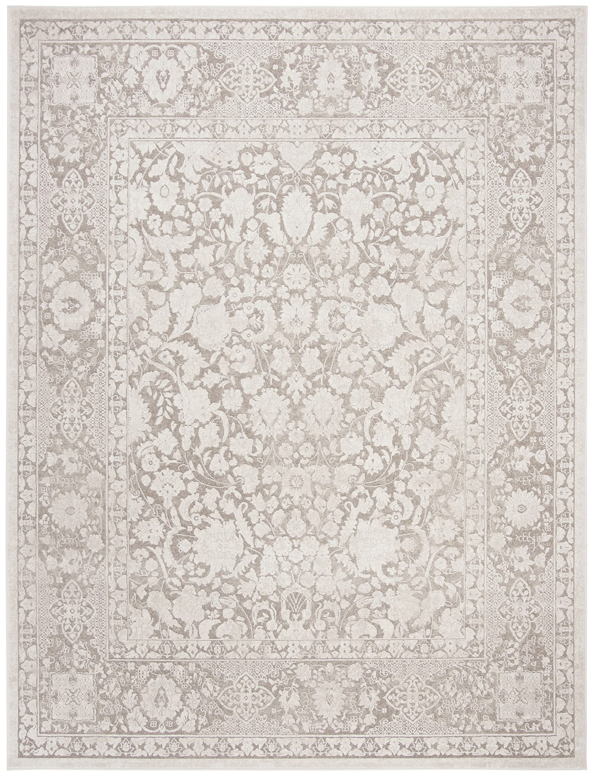Reflection Collection Area Rug 9x12 - Beige & Cream Non-Shedding Rug