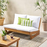 Outdoor Acacia Wood Loveseat with Cushions