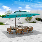 10x13 FT Patio Umbrella, Large Cantilever Rectangular Double Top Heavy Duty Offset Umbrellas