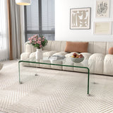 Tempered Glass Coffee Table for Modern Living Room Decor, Easy to Clean