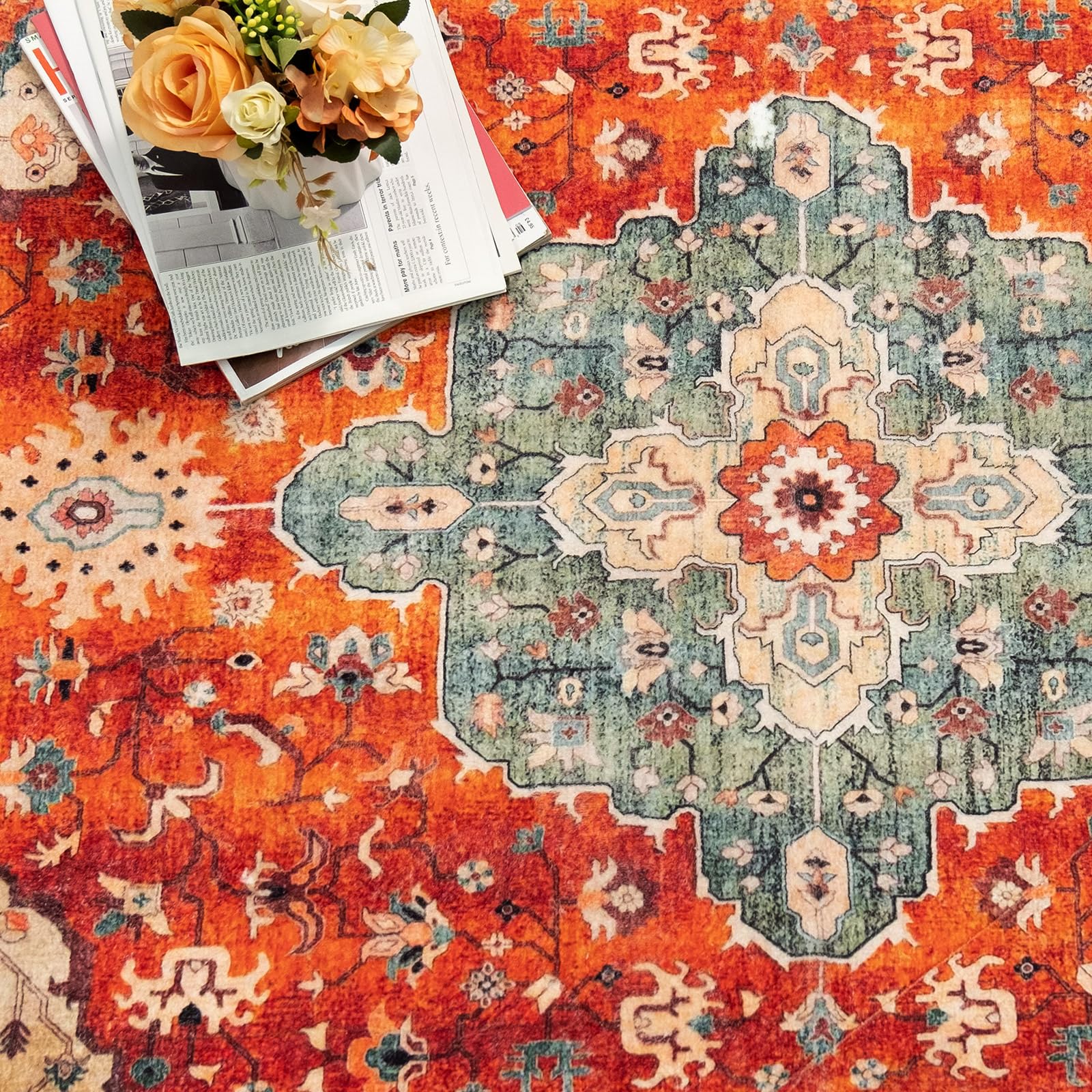 Boho Rug 3x5,Washable Area Rugs for Bedroom Living Room Kitchen