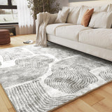 ODIKA Zen Garden Area Rug - Ultra Soft Area Rug 5x7, Non Slip, Stain Resistant Living Room Rug, Washable Area Rugs for Living Room, Rugs for Bedroom (Gray, 5x7)