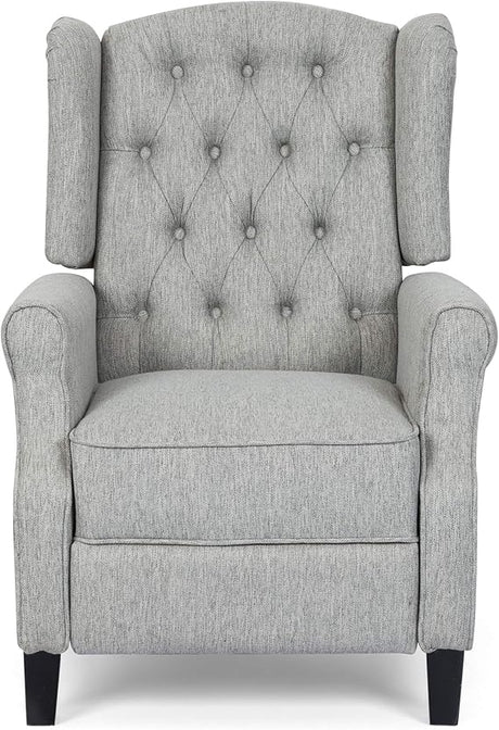 Sarah Fabric Recliner, Light Blush, Dark Brown