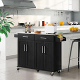 Rolling Kitchen Island with Stainless Steel Top