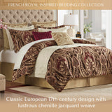 Cal King Comforter Set, Luxe Chenille Jacquard Damask, Soft Microfiber Twill Comforter for a Cal King Bed