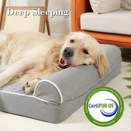 Orthopedic Dog Beds for Large Dogs,Waterproof Lined Egg Crate