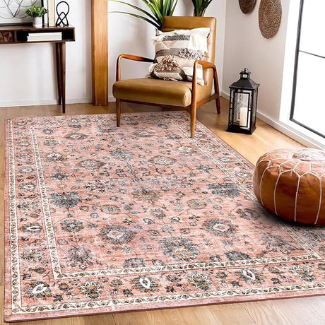 Machine Washable Rug 8x10 Area Rugs for Living Room Large Boho Bedroom Vintage