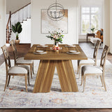 Large Dining Table for 6 People, Farmhouse Dinner Table, Rectangular Dining Table