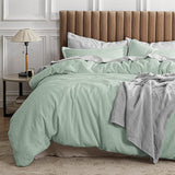 Waffle Comforter Set King, Beige Soft Cotton Bedding, Waffle Weave Bed Set