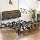 soges Queen Bed Frame with Headboard, Upholstered Bed Frame Queen