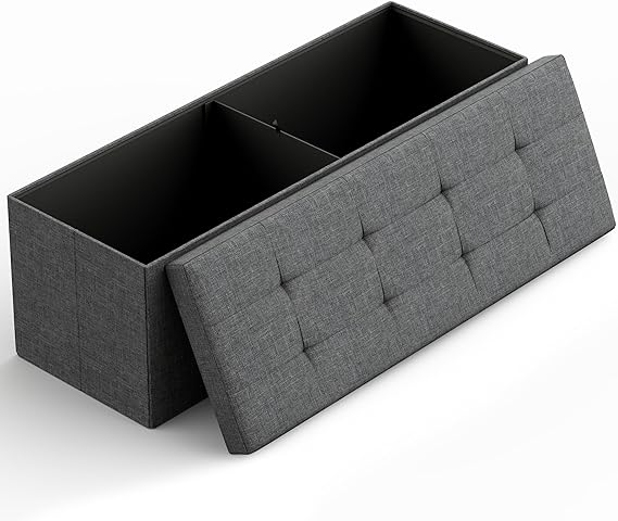 43" Folding Storage Ottoman Bench for Living Room, Bedroom