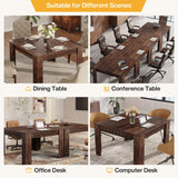 43" Square Dining Table for 4, 2-4 Person Farmhouse Wood Dining Room Table