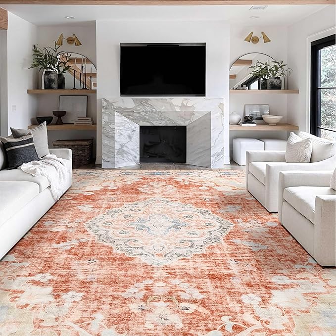 5'x7' Area Rugs Green Machine Washable Rugs Living Room Rugs Boho Area Rug