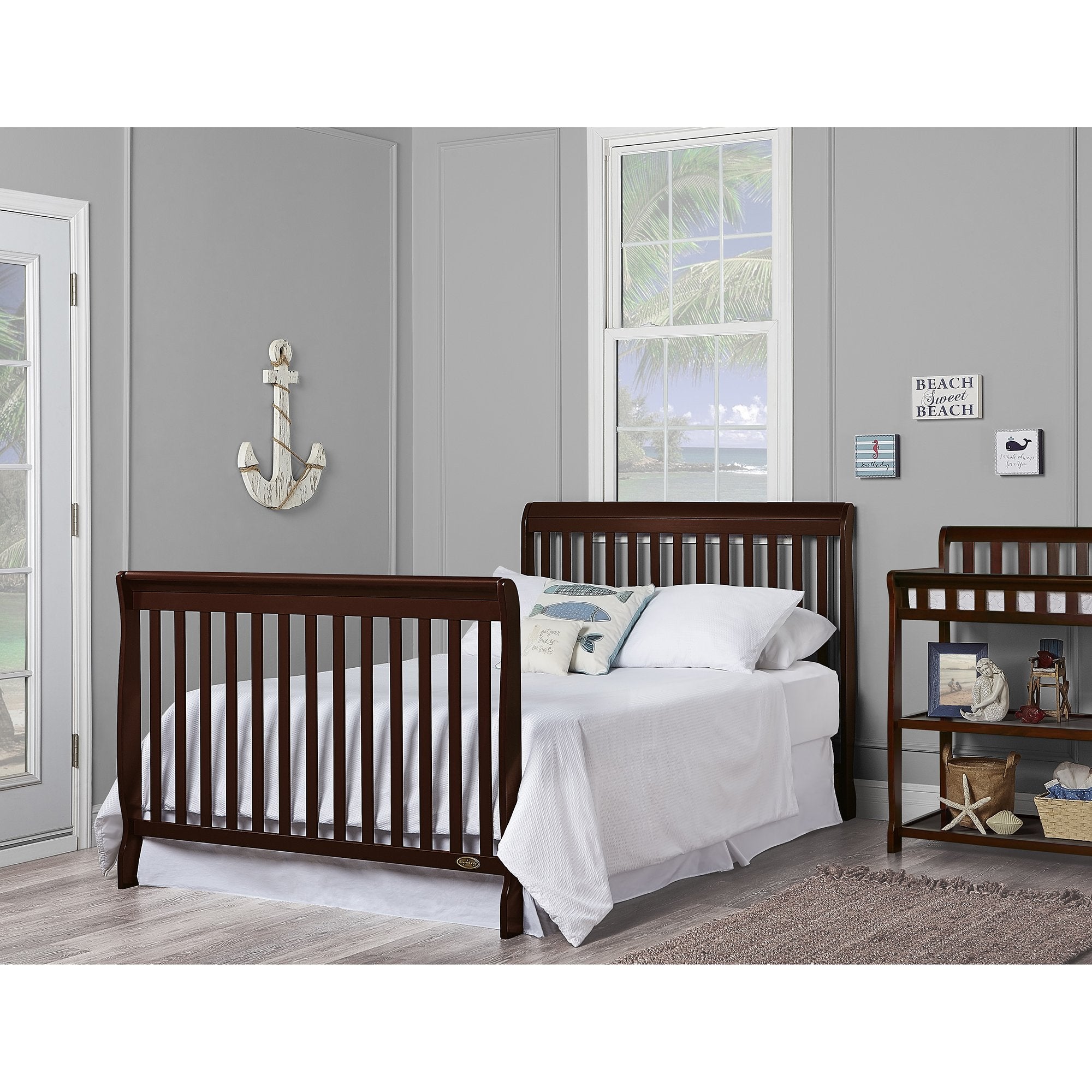 5-in-1 Convertible Crib in Espresso, Greenguard Gold Certified , 50x36x44 Inch (Pack of 1)