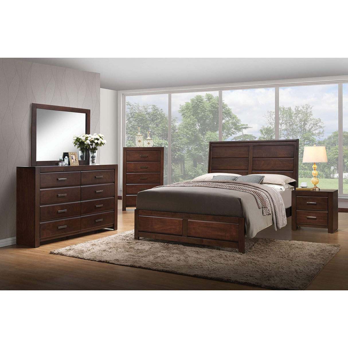 Oberreit Queen Bed in Walnut