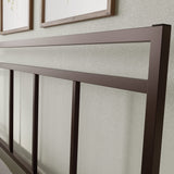 Sauder Cannery Bridge Queen Platform Bed with Headboard, Bronze Finish