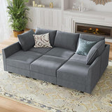 Modular Sectional Sleeper Sofa Bed Reversible Modular Couch with Storage Seats Oversized