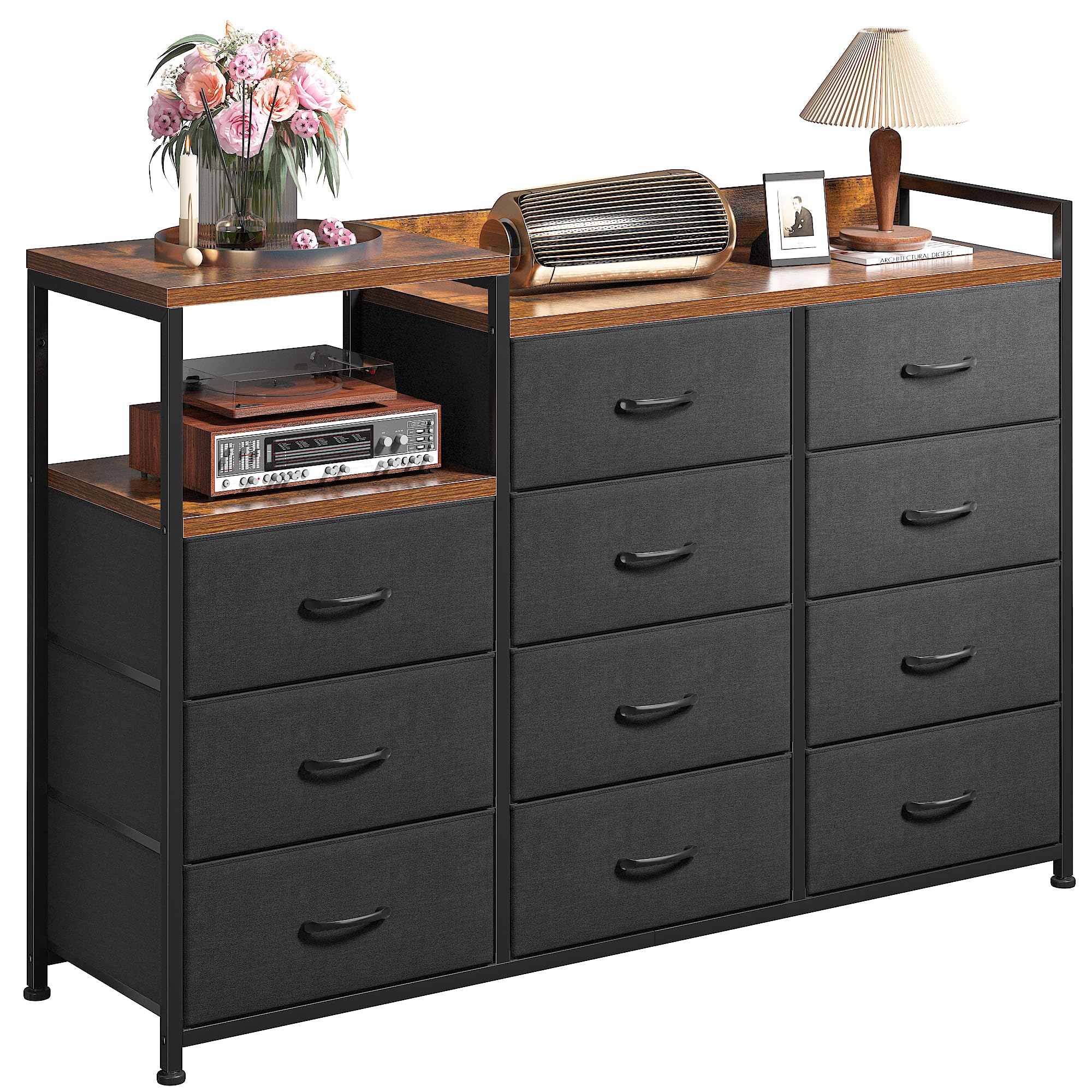 Dresser, Dresser for Bedroom with 11 Drawers, Dresser TV Stand