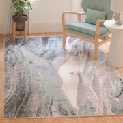 SAFAVIEH Glacier Collection Area Rug - 10'6" x 14', Pink & Blue, Modern Abstract Design, Non-Shedding & Easy Care, Ideal for High Traffic Areas in Living Room, Bedroom (GLA123U)